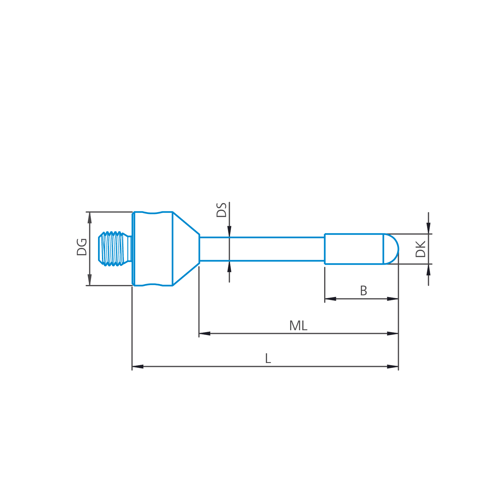 Cylinder stylus M5, DK5 L80