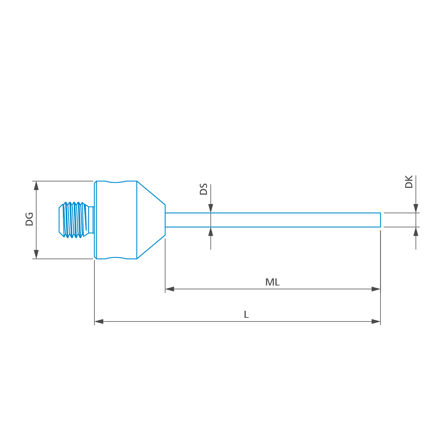 Cylinder stylus M5, DK2 L45