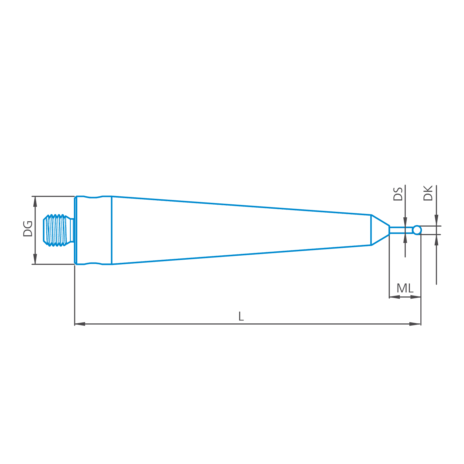 Cone stylus M5, DK2 L55