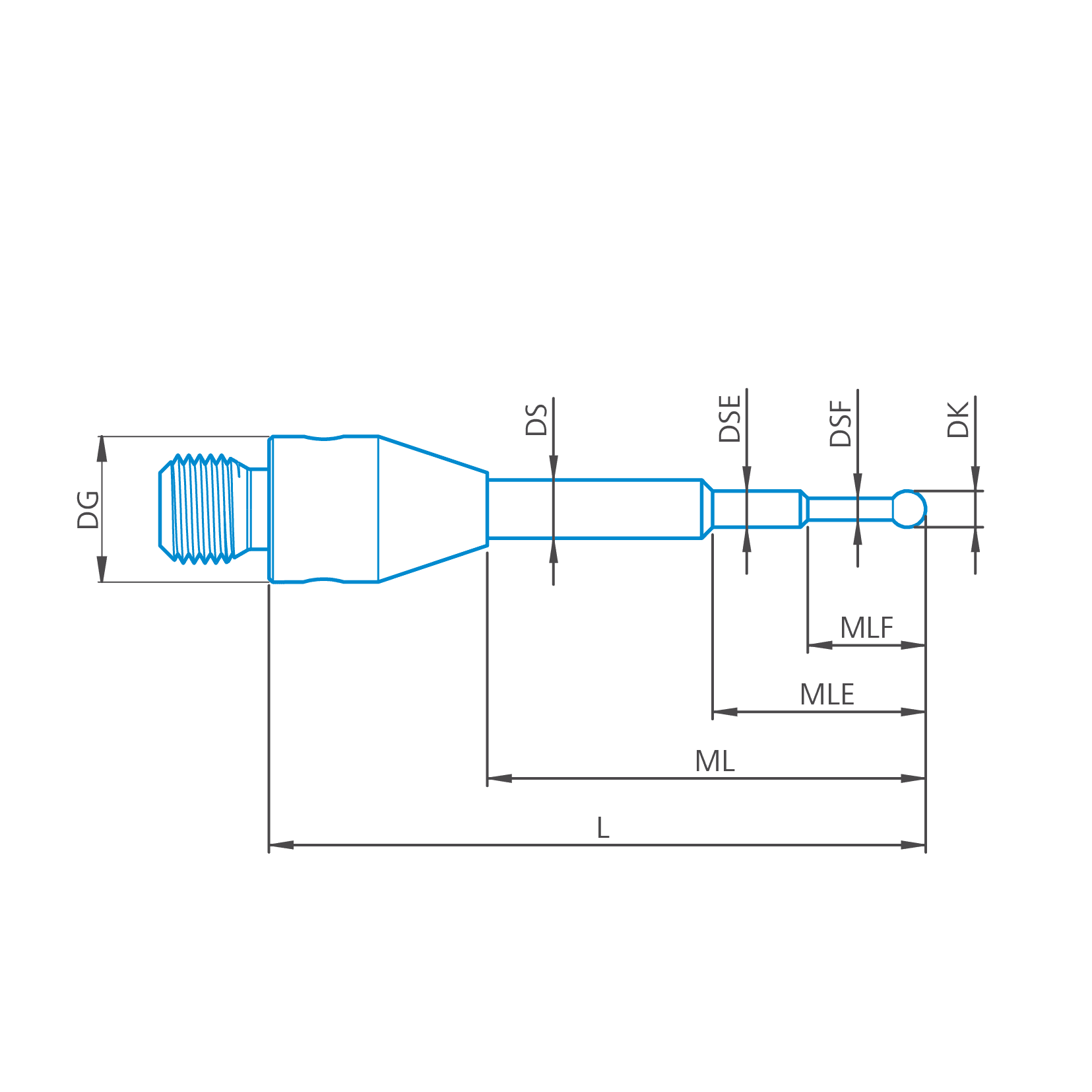 Stylus stepped M3, DK0.3 L24.8