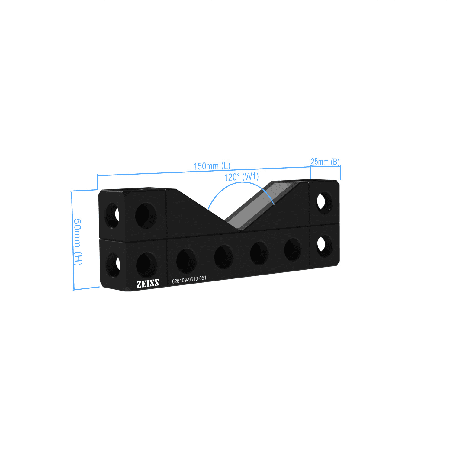 V-Block 120° - 150x25x50mm, magnetic, AF25