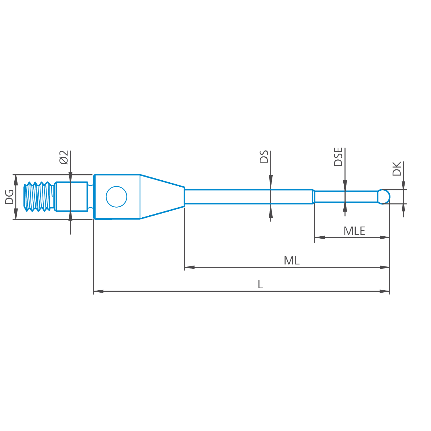 Stylus stepped M2, DK0.5 L19