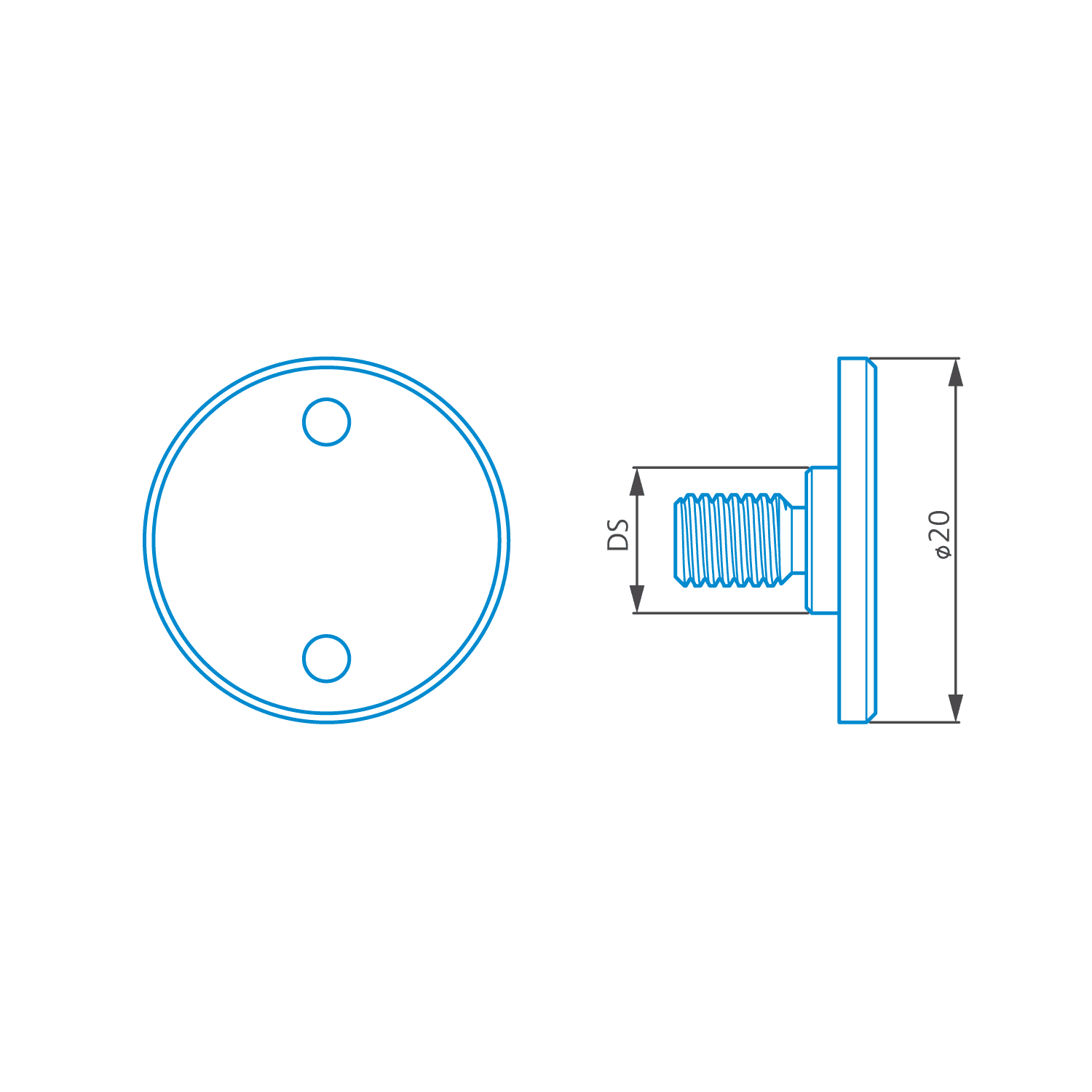 Adapter, M5 for ball disk
