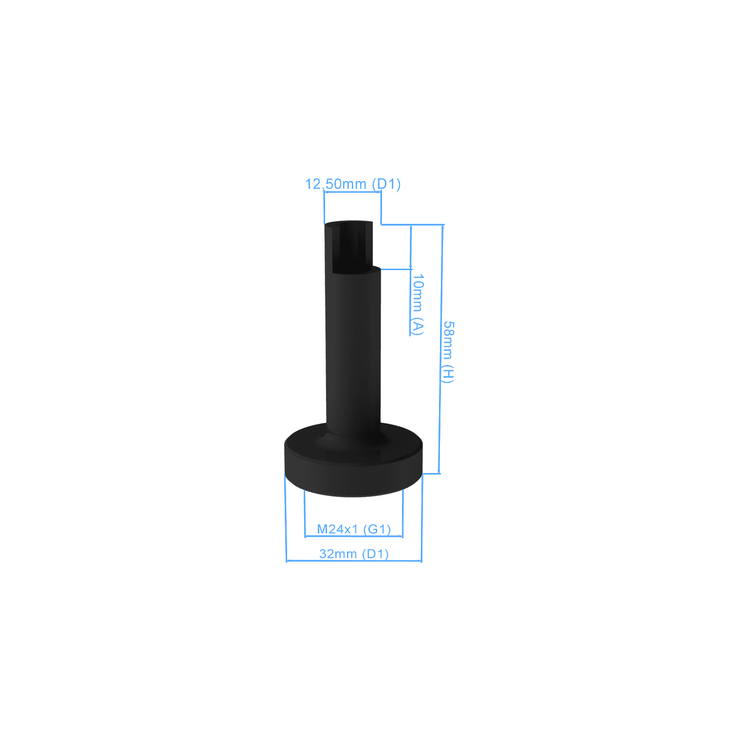 Top - 180° location surface, Connection M24x1
