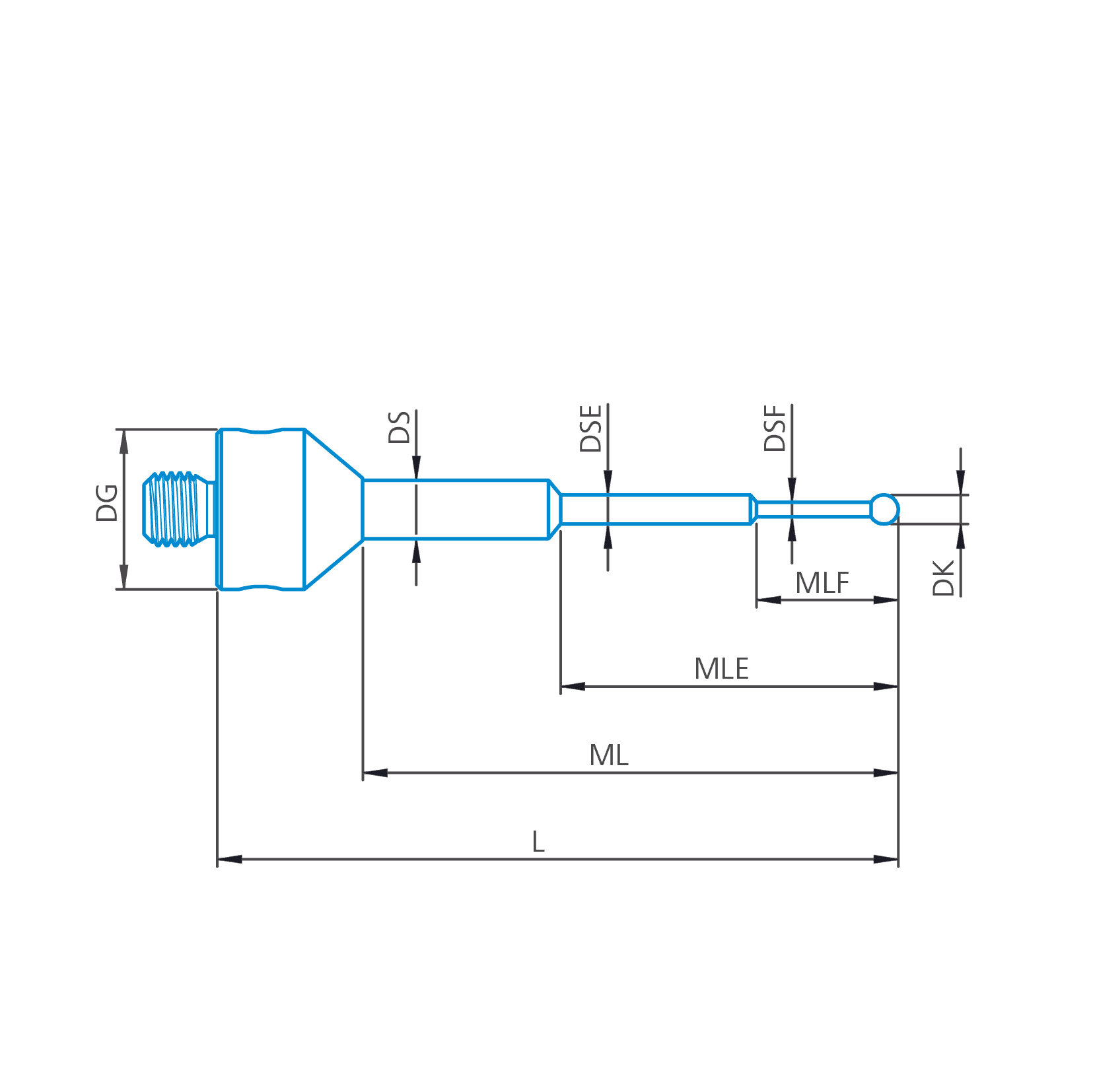 Stylus stepped M5, DK0.8 L32