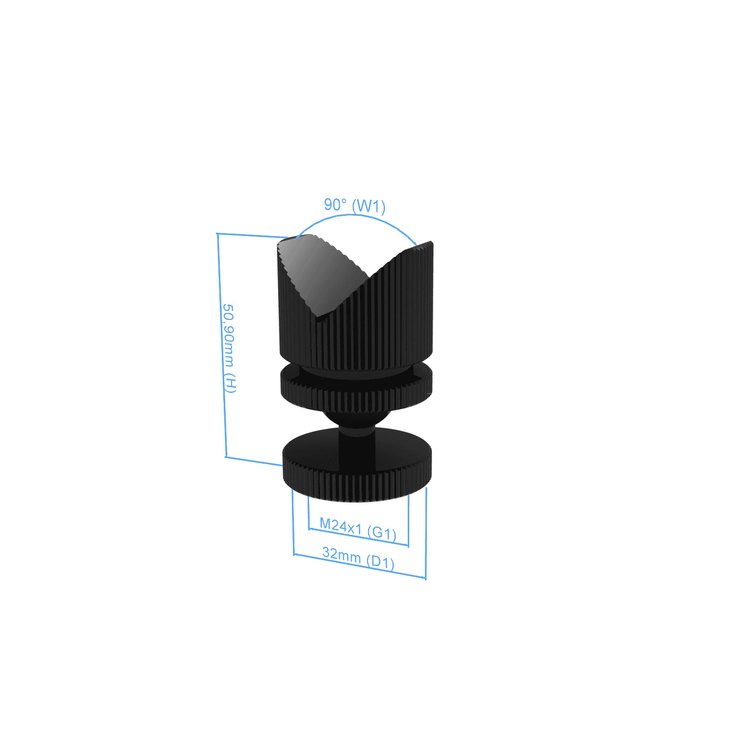 V-Block top - 90°, with knuckle, Connection M24x1