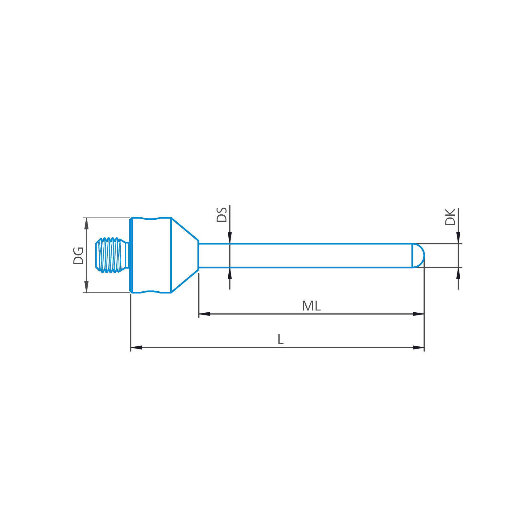 Cylinder stylus M5, DK2 L22