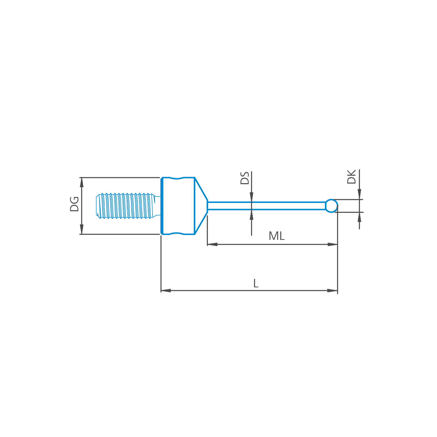 Stylus straight M5x12,5, DK2.5 L34