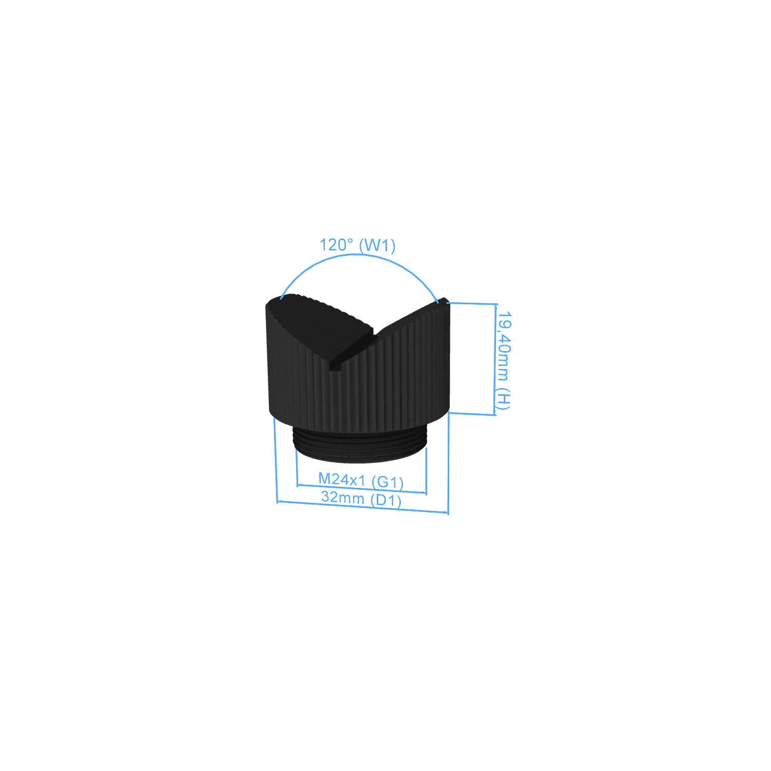 V-Block top - 120°, without knuckle, Connection M24x1