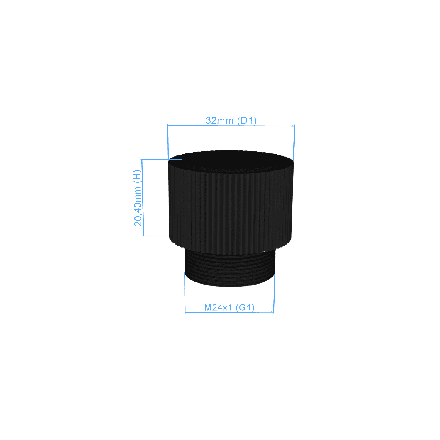 Magnet top - without knuckle, Connection M24x1