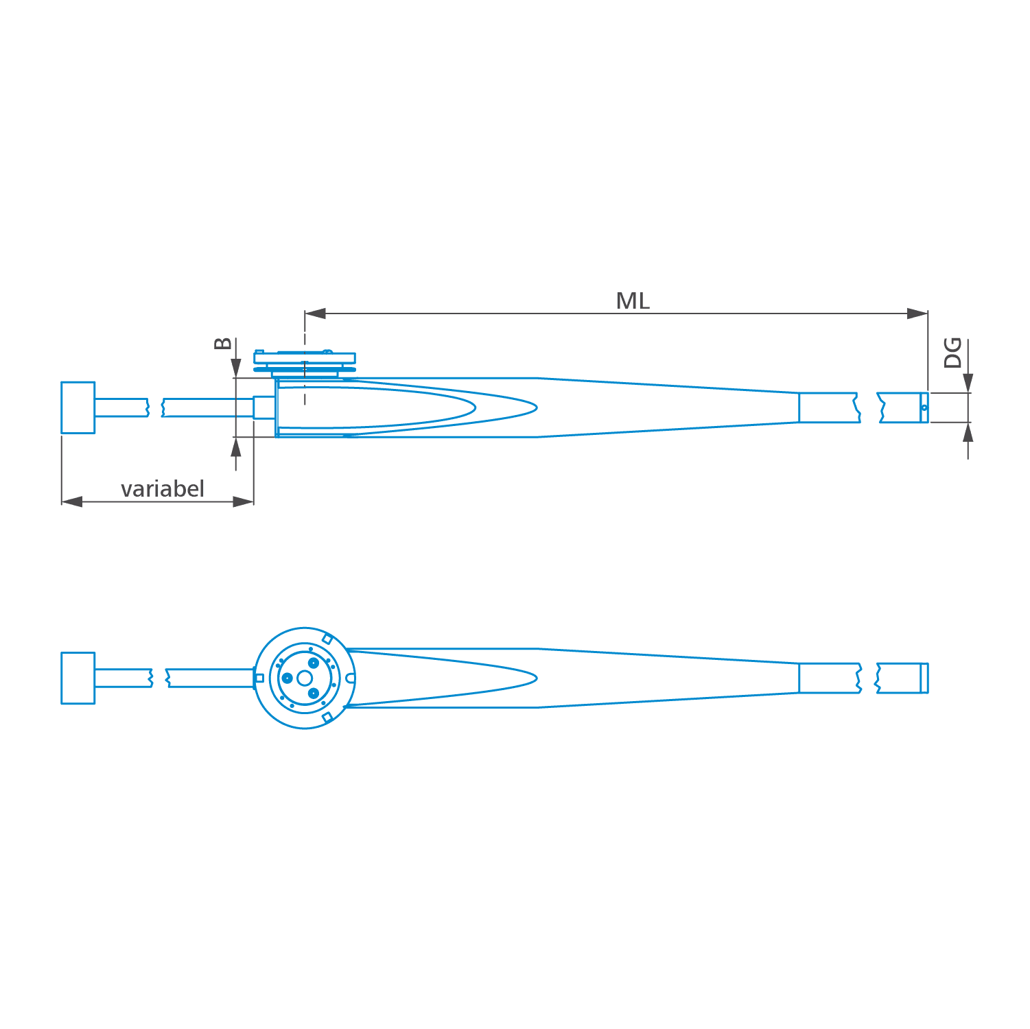 Adapter plate MMZ, Adapter-1x-M5-L600
