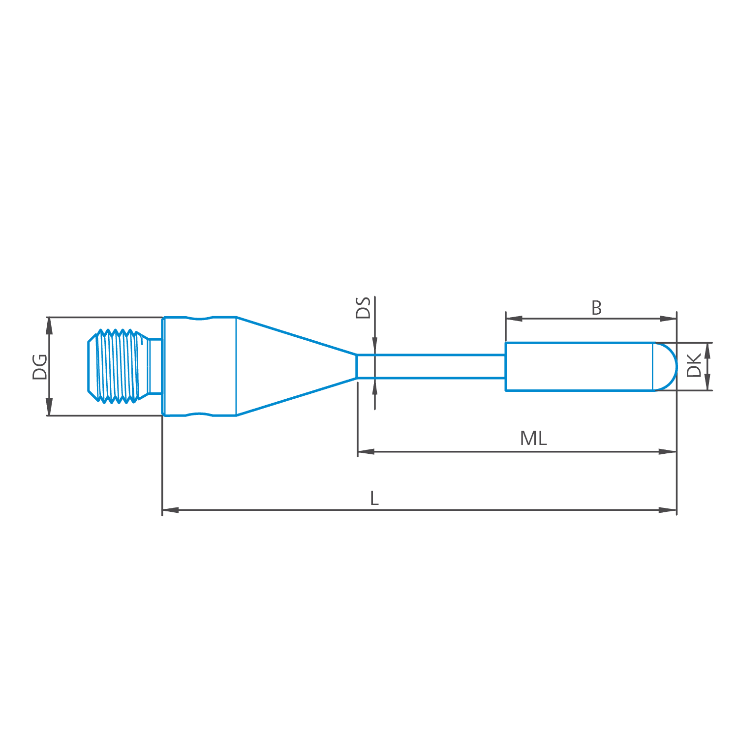 Cylinder stylus M3, DK2 L42