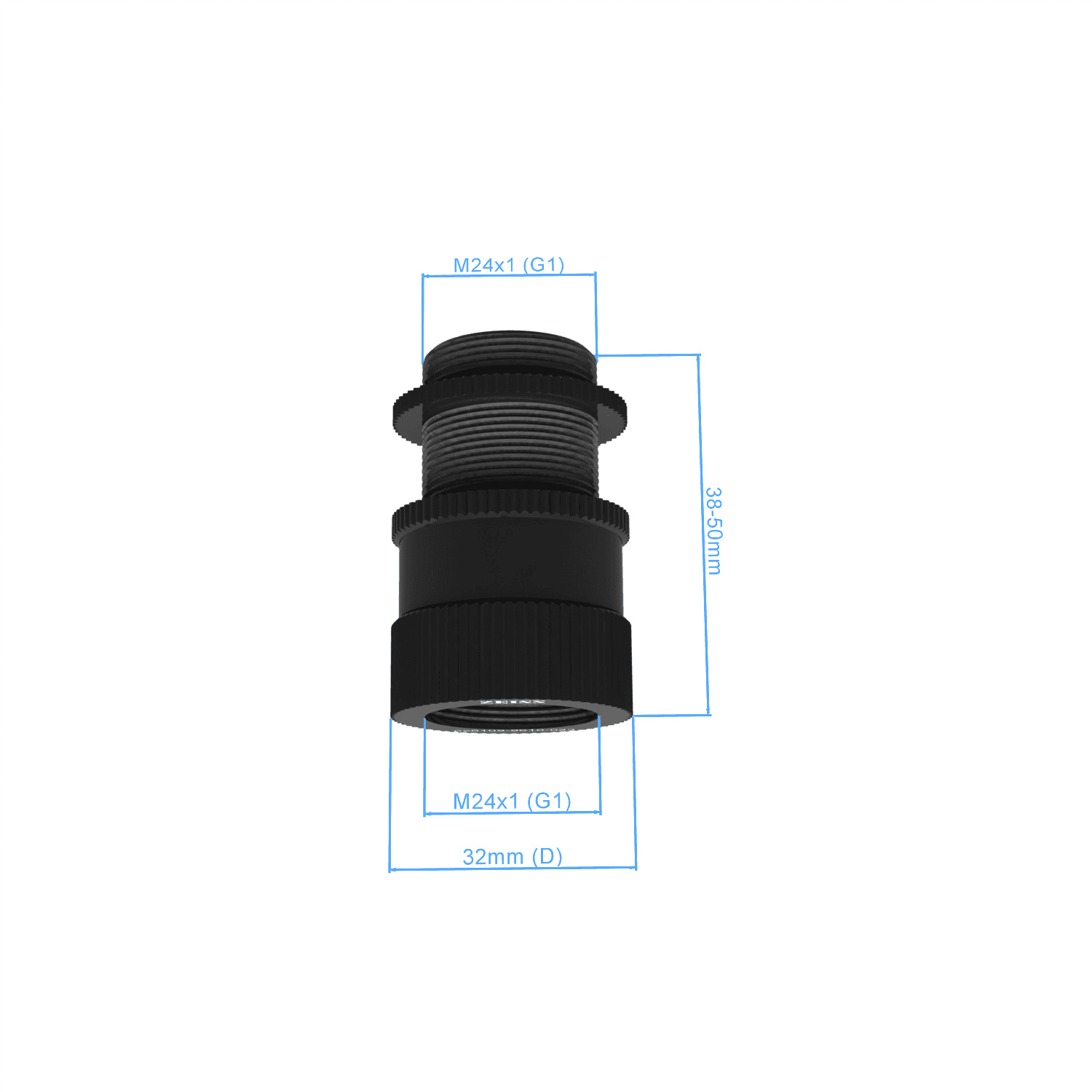 Screw-jack - adjustable 38-50mm, Connection M24x1