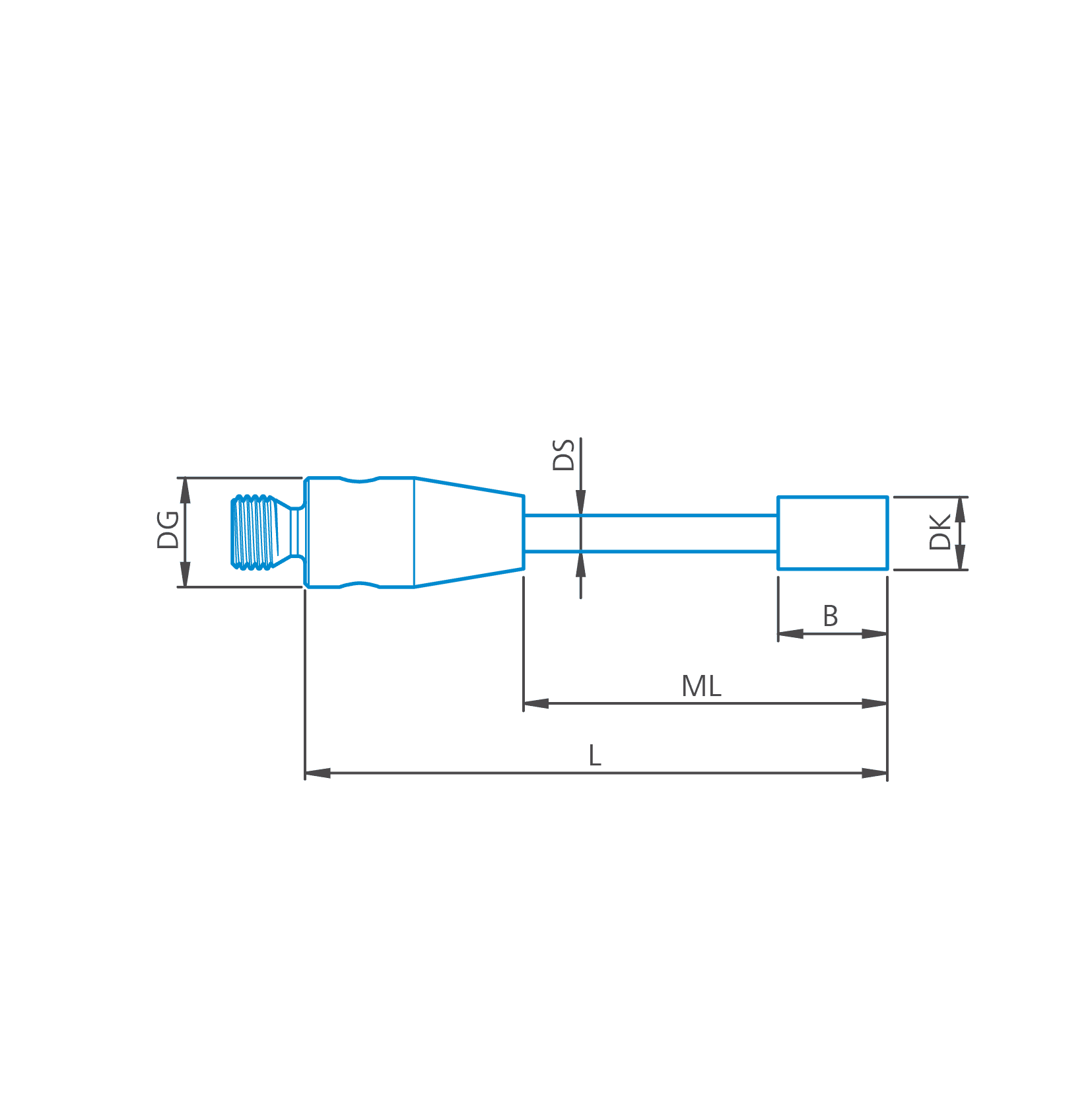 Cylinder stylus M2, DK5 L20