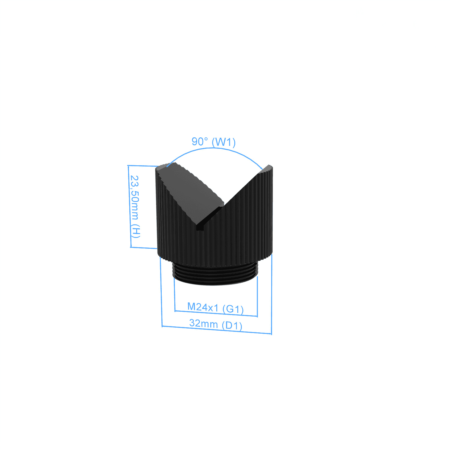 V-Block top - 90°, without knuckle, Connection M24x1