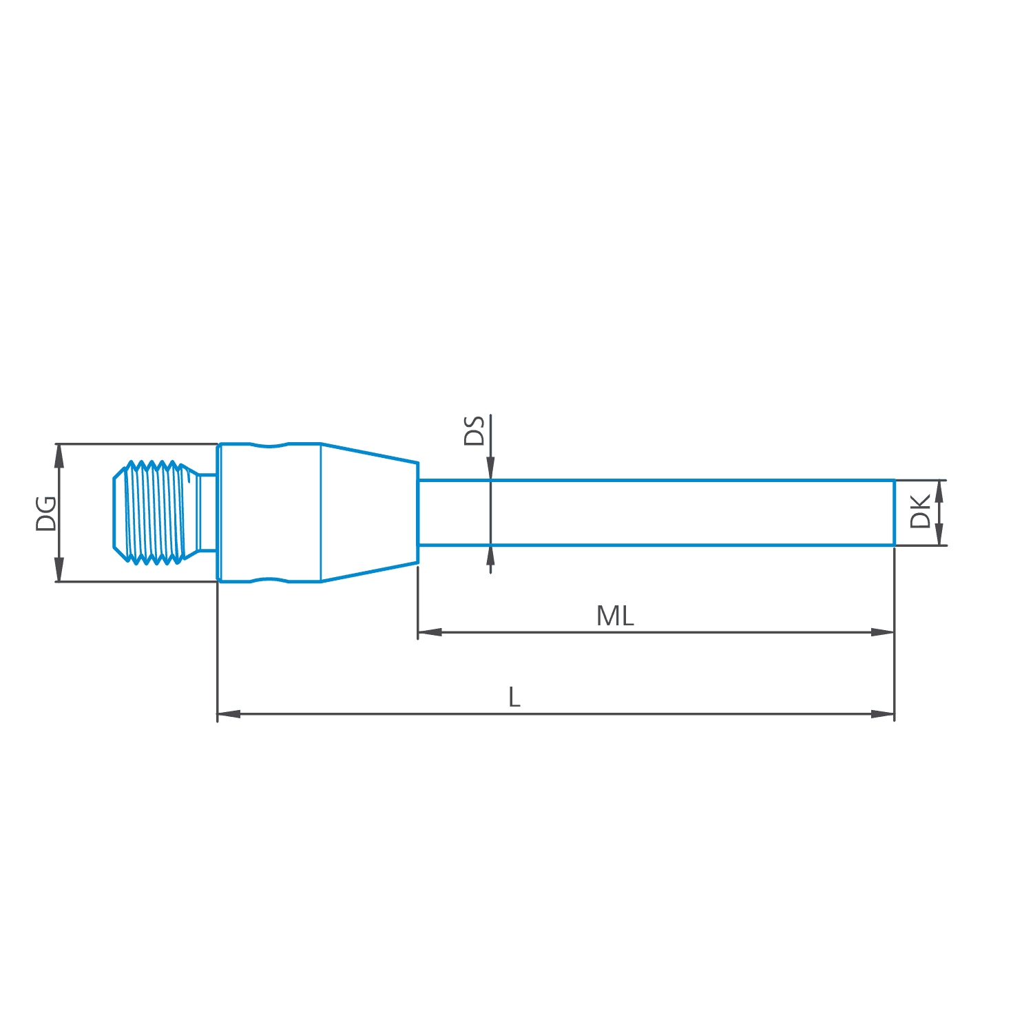 Cylinder stylus M3, DK2 L33