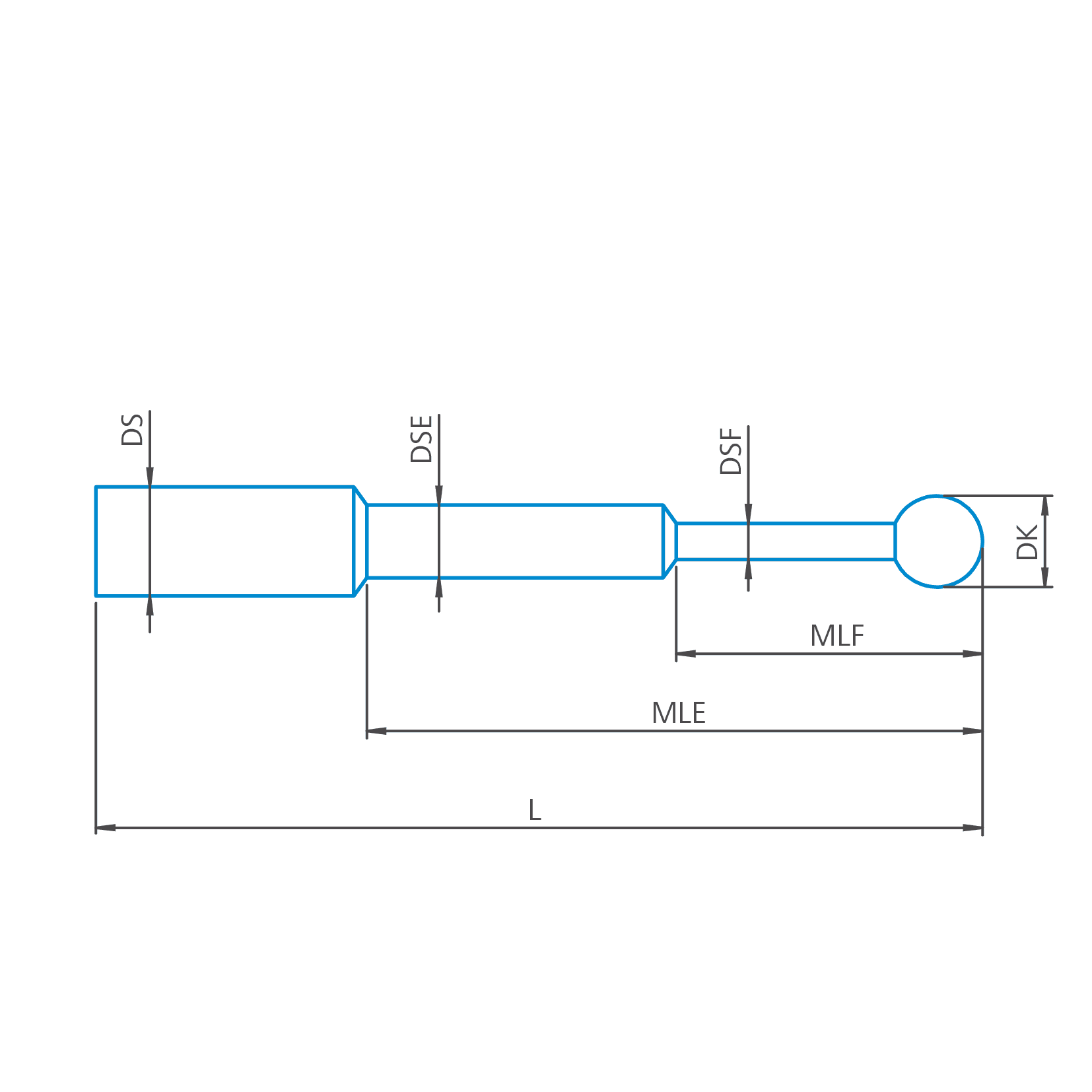 Stylus stepped, DK0.3 L25