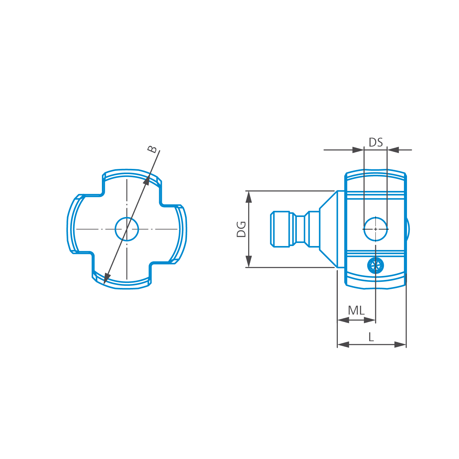 Star element with cone adapter, 4 x DS 1.5