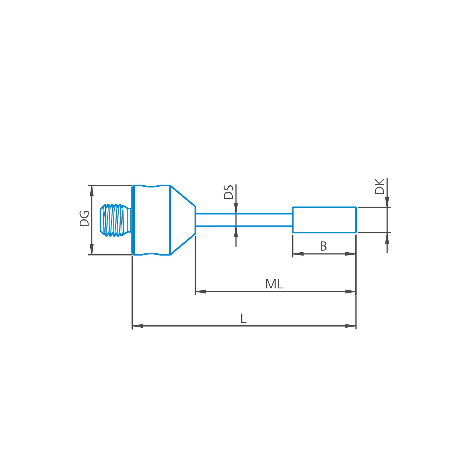 Cylinder stylus M5, DK2 L25