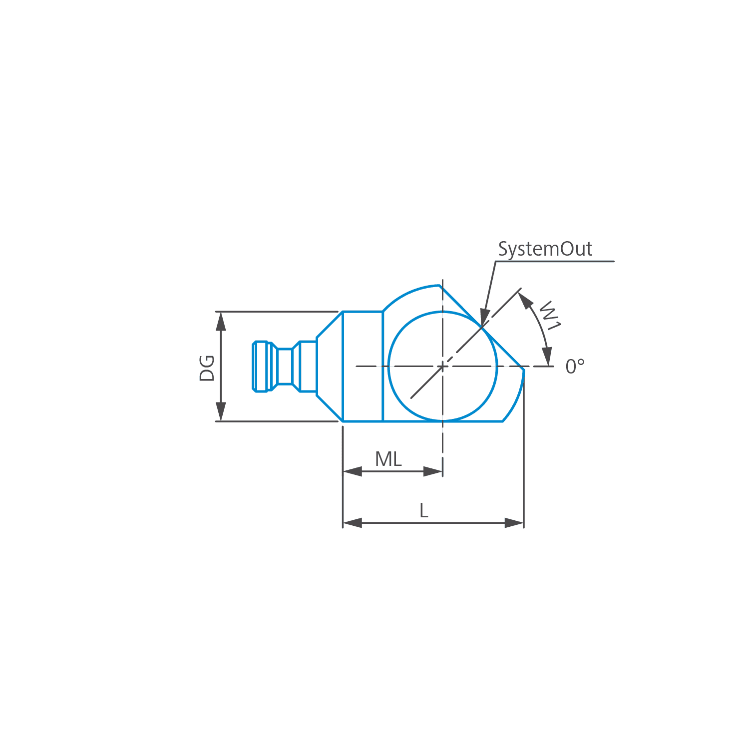 M5, Angle piece with cone adapter, titanium
