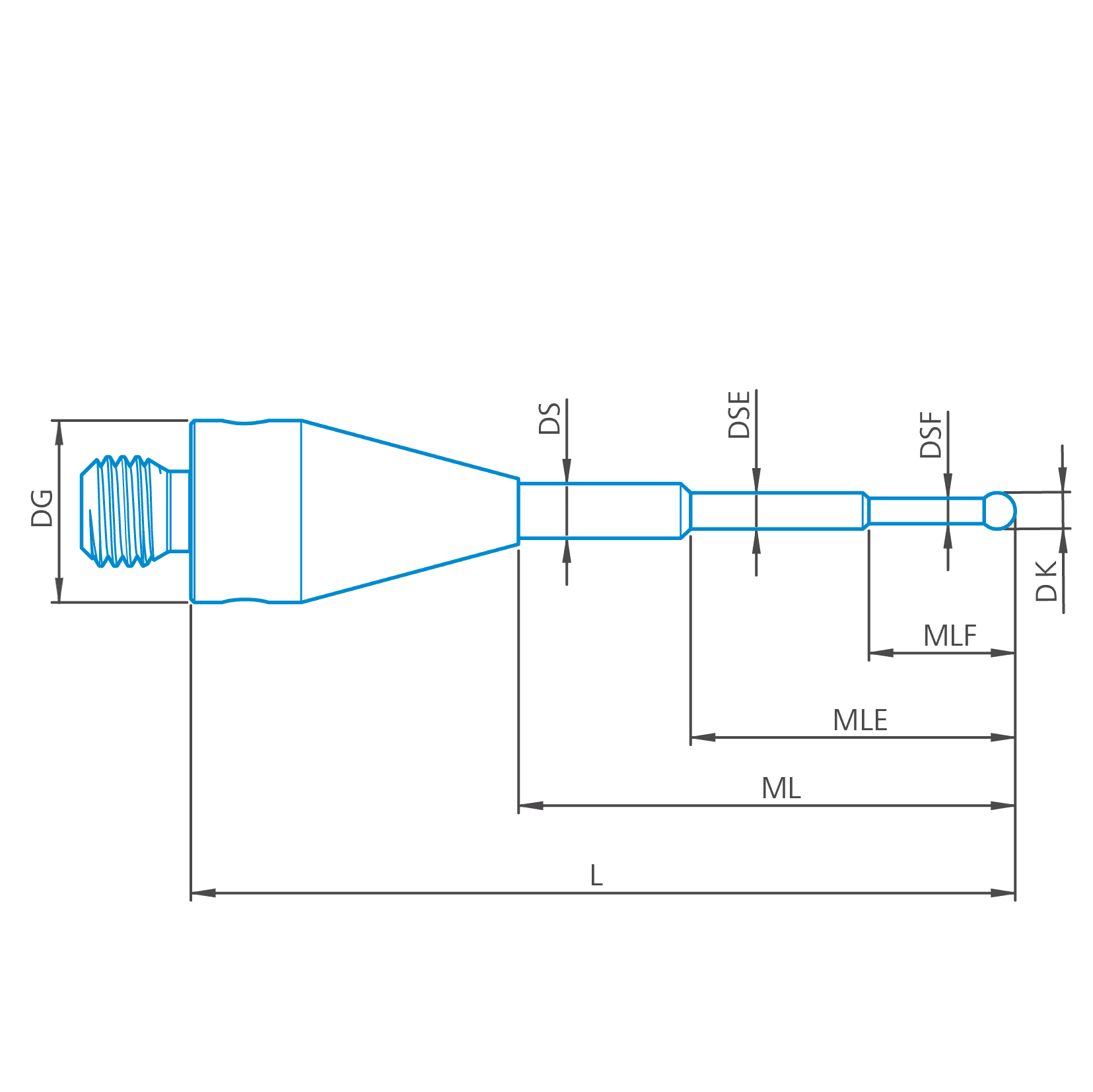 Stylus stepped M3 XXT, DK0.3 L19