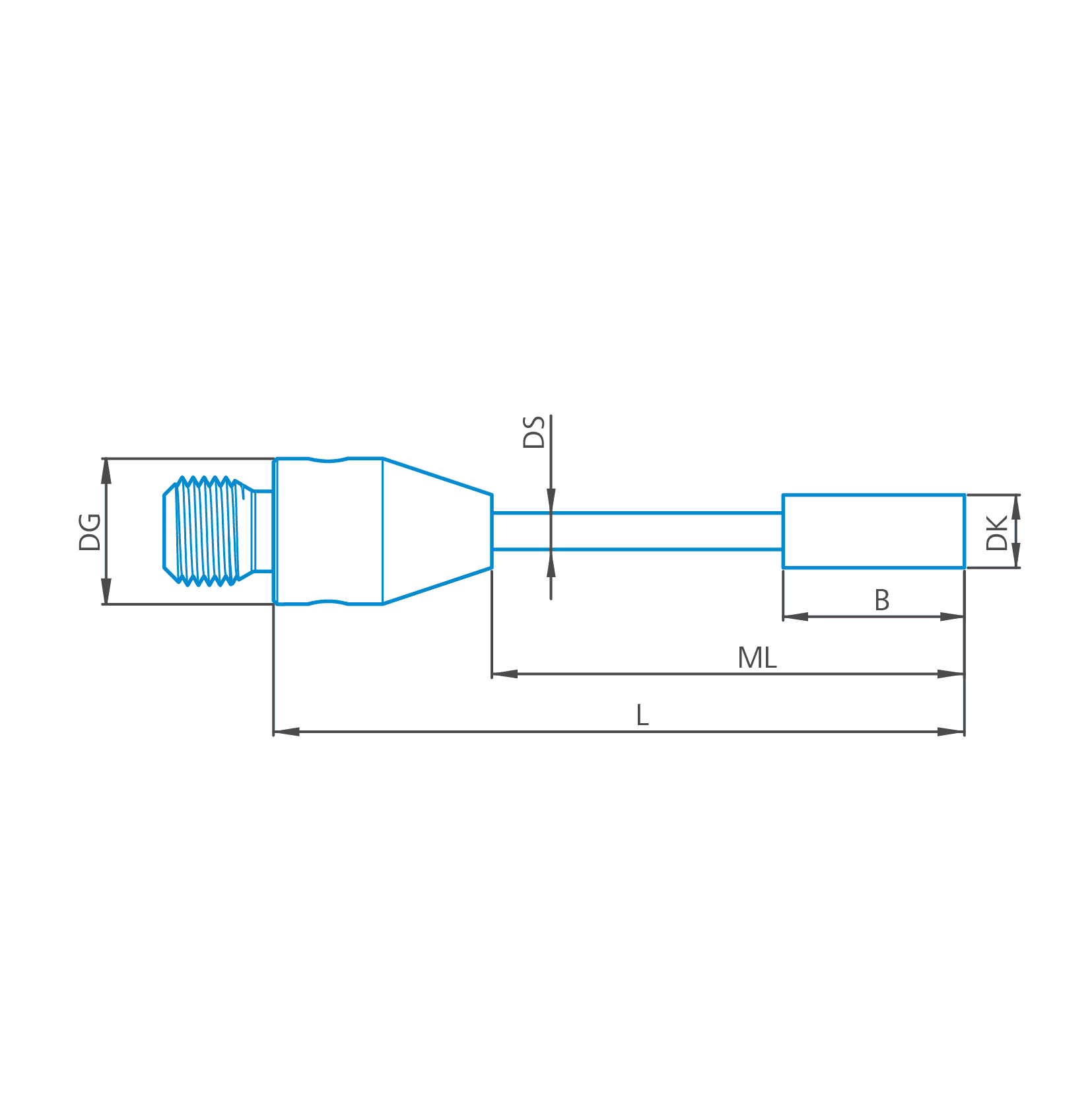 Cylinder stylus M3, DK4 L30