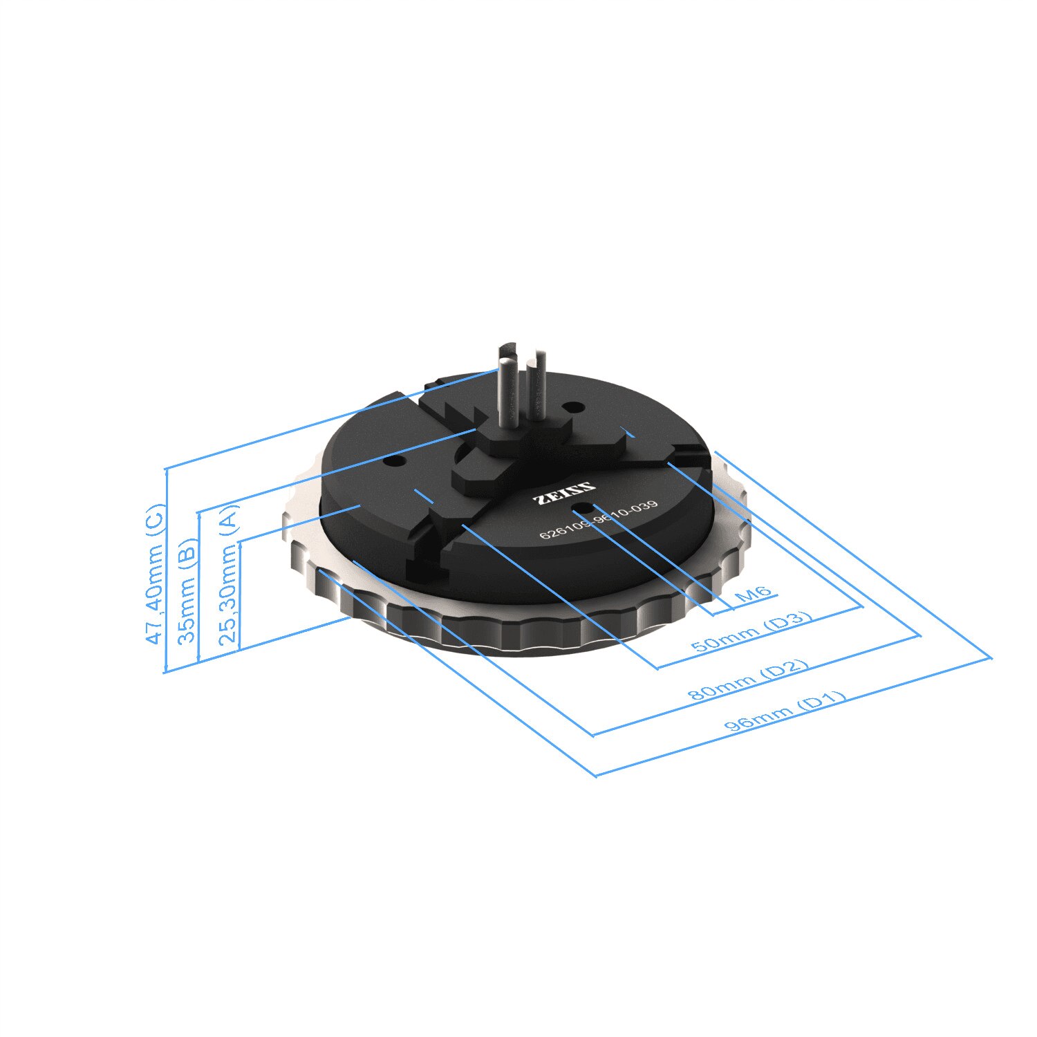 3-jaw-chuck - clamping range 50mm