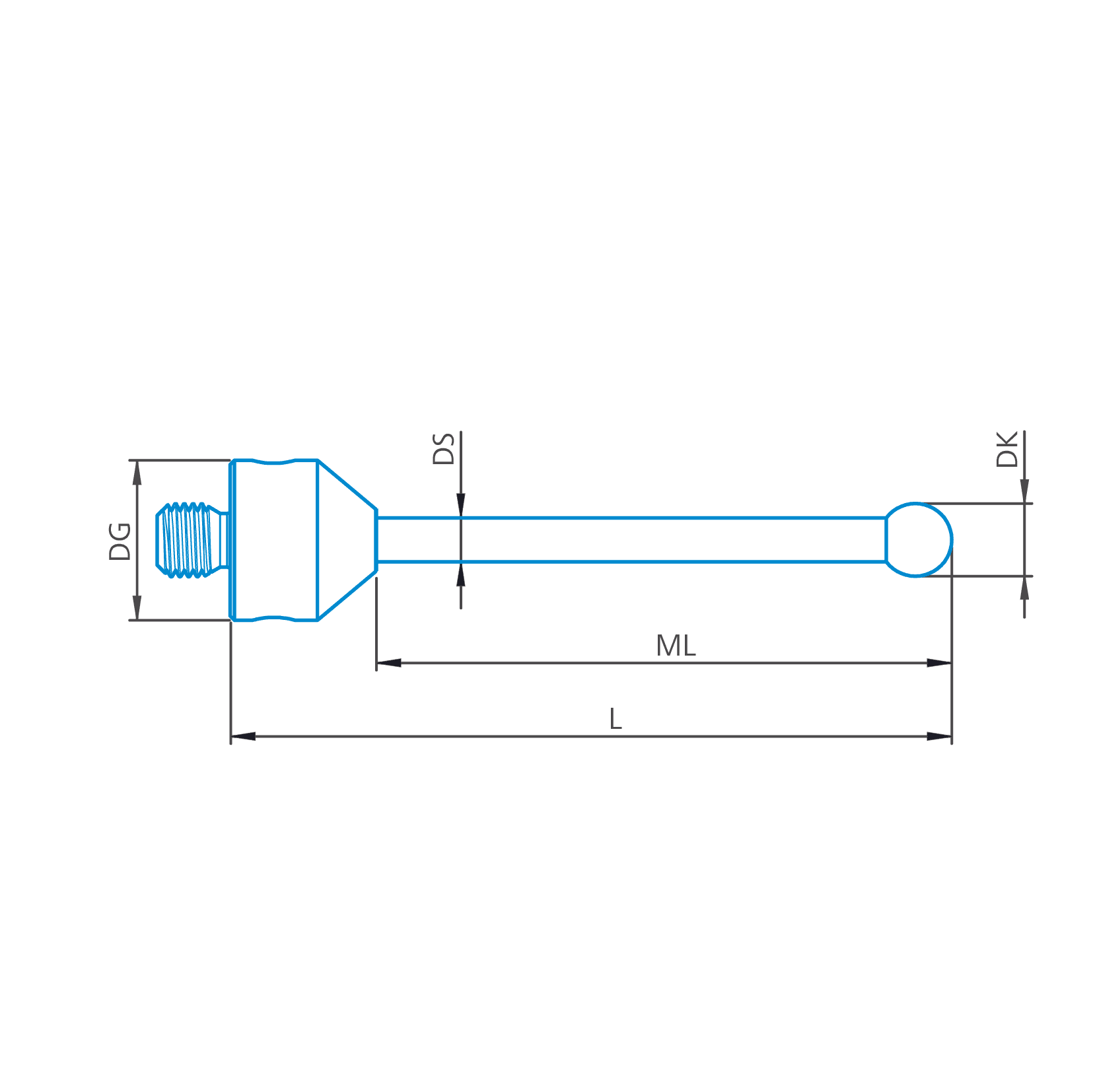Stylus straight M5, DK1.5 L59